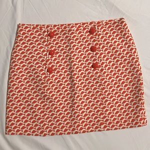 Vineyard Vines orange and white mini skirt